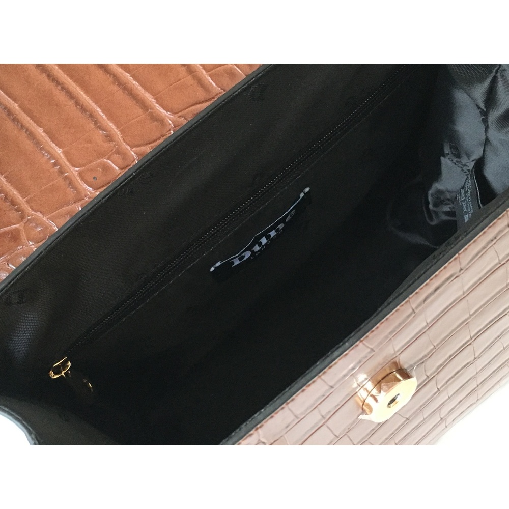 Brown Croc Pattern Dune London Satchel Handbag - Picture 4 of 7